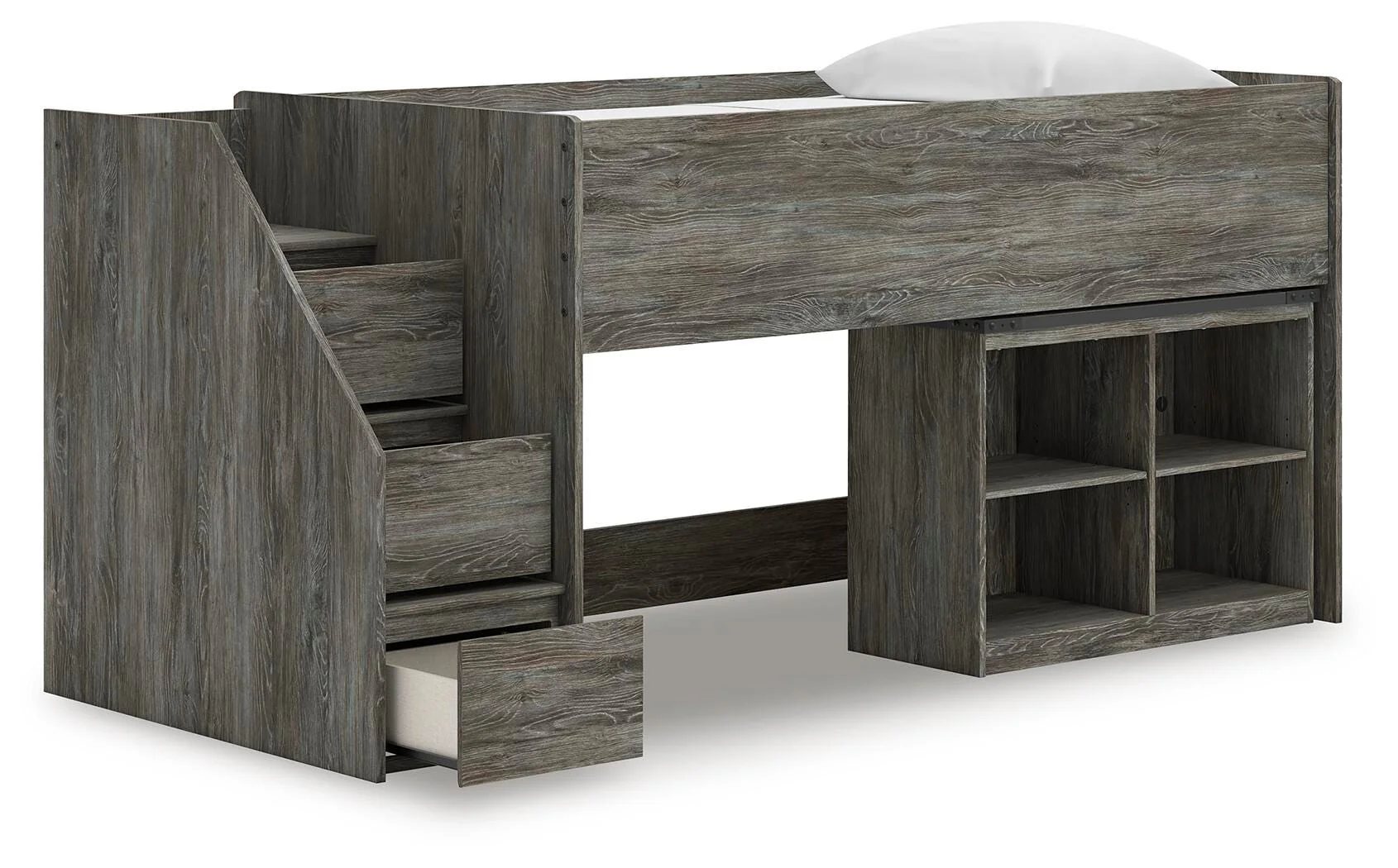 Frandern Loft Bed with Bookcase Storage - Image 9