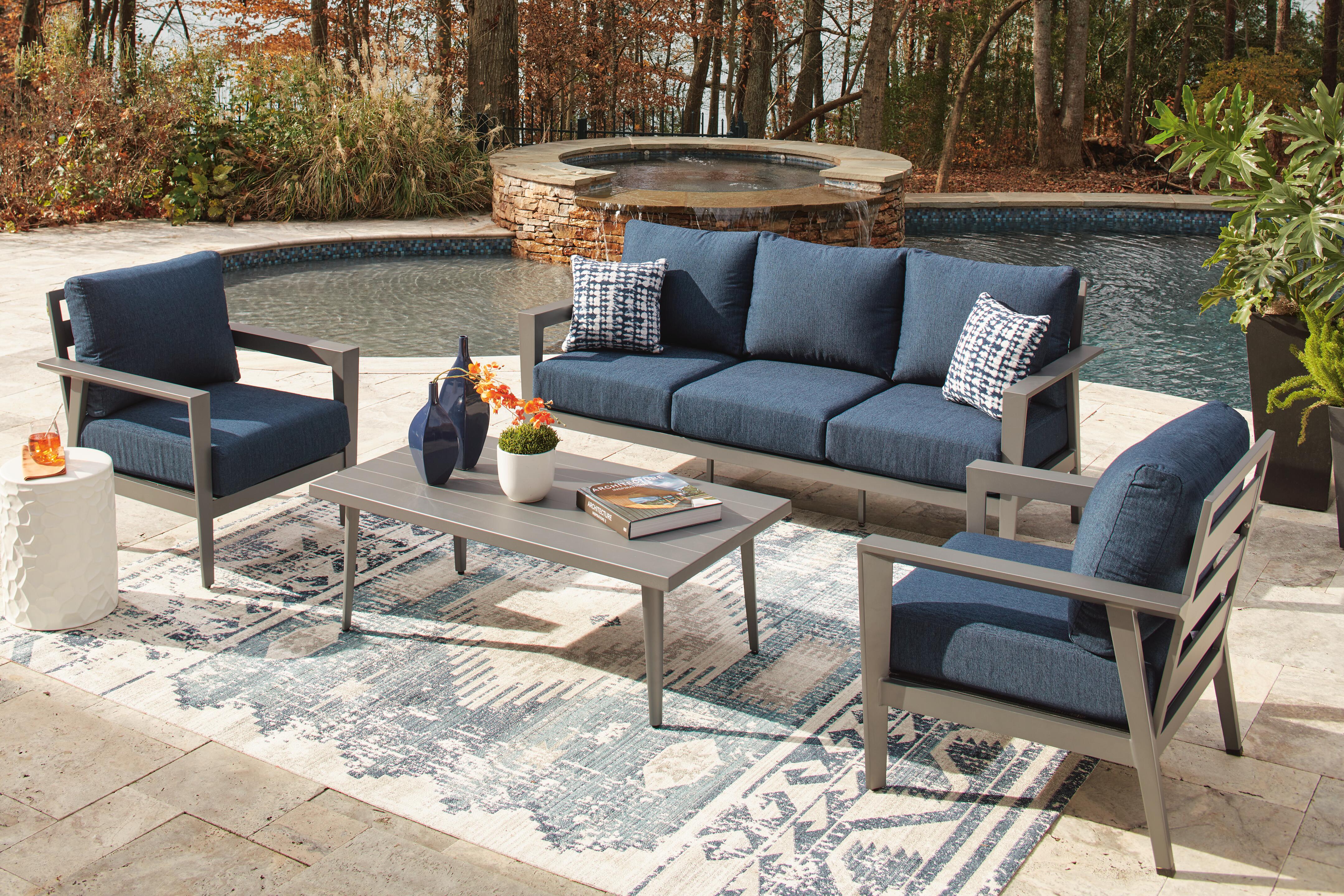 Gali Outdoor Sofa/Chairs/Table Set (Set of 4) - Image 13